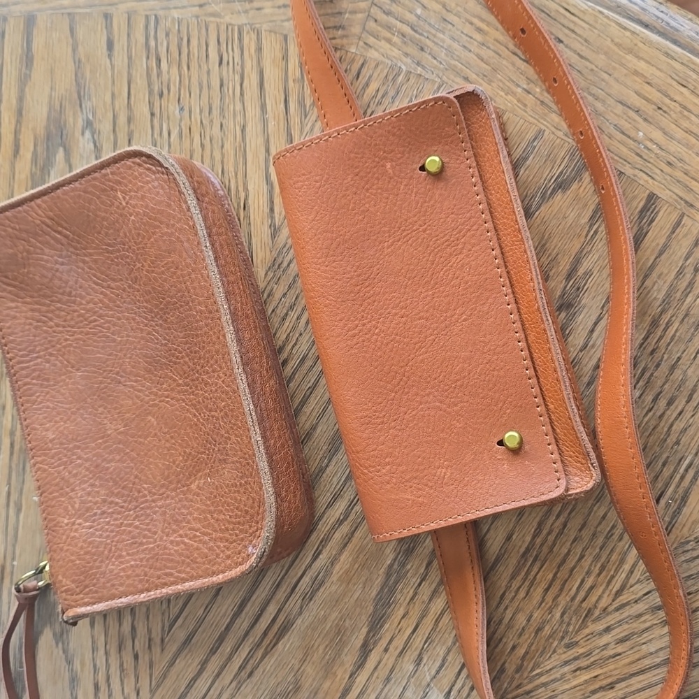 Madewell leather belt bag, size small, GUC with additional Madewell belt pouch